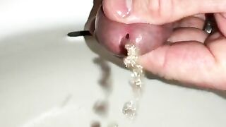 Watch Me Pee - Watch how I can intensely pleasure my penis while squeezing the head while pissing