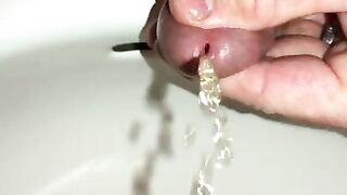 Watch Me Pee - Watch how I can intensely pleasure my penis while squeezing the head while pissing