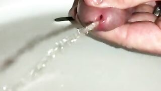 Watch Me Pee - Watch how I can intensely pleasure my penis while squeezing the head while pissing