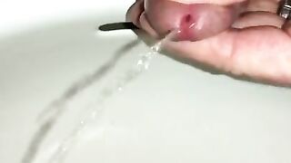 Watch Me Pee - Watch how I can intensely pleasure my penis while squeezing the head while pissing