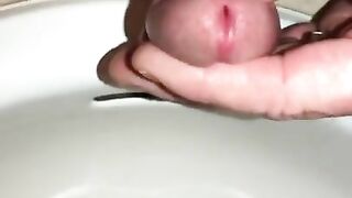 Watch Me Pee - Watch how I can intensely pleasure my penis while squeezing the head while pissing