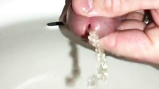 Watch Me Pee - Watch how I can intensely pleasure my penis while squeezing the head while pissing