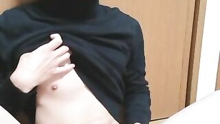 日本人男子のオナニー　タートルネックセーター　Japanese　amateur　20代