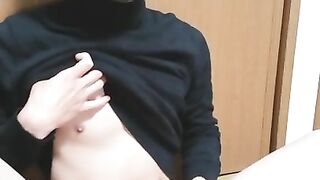 日本人男子のオナニー　タートルネックセーター　Japanese　amateur　20代