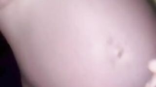 Pregnant slut fucks my ass with strap on