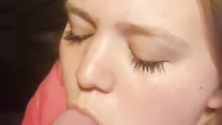 Sucking and swallows cum