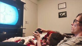 Sucking Step Brother's Cock while he Plays GTA