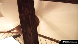 Busty Goth Babe Rub her Clit on Beams 5 Meters above the Ground