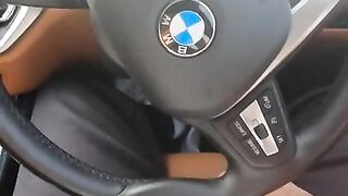 Step Mom Took her 1 Min To Make Step Son Cum In Front Car Seat