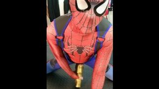 Spiderman and His Fleshlight No Cum Big Cock