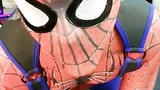 Spiderman and His Fleshlight No Cum Big Cock