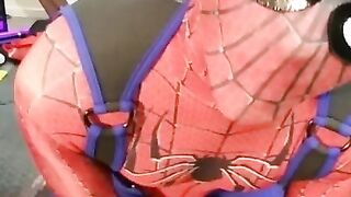 Spiderman and His Fleshlight No Cum Big Cock