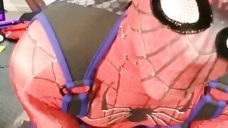 Spiderman and His Fleshlight No Cum Big Cock