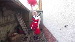 Tart Step Mom Cheerleader in the yard