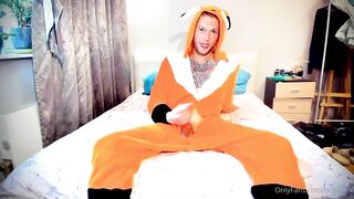 nice boy in pajamas jerks off and cums