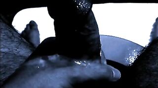 Huge secret cumshot in the bathroom