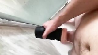 Masterbaiting in SteamyShower with Thrust Pro Ass Cup