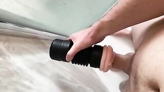 Masterbaiting in SteamyShower with Thrust Pro Ass Cup