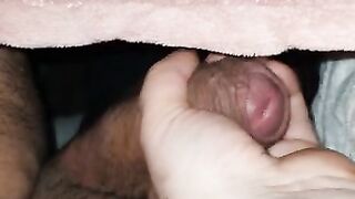 Step Mom Handjob under the Blanket while camping, trying to not get caught, huge messy from step son