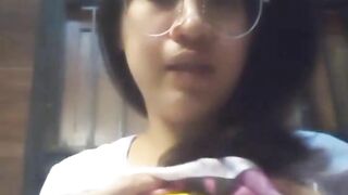 Asian girl at home alone bored to be alone Masturbate  16