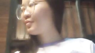 Asian girl at home alone bored to be alone Masturbate  16