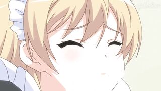 Anime Hentai Eroge Horny Blonde Maid Gives a Sloppy Blowjob and Let You Cum Between her Tits