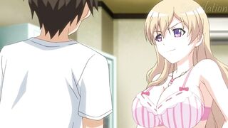 Anime Hentai Eroge Horny Blonde Maid Gives a Sloppy Blowjob and Let You Cum Between her Tits