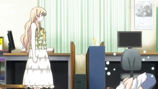 Anime Hentai Eroge Horny Blonde Maid Gives a Sloppy Blowjob and Let You Cum Between her Tits