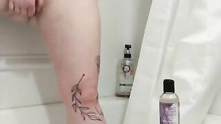 College Slut Uses Dildo In Shower