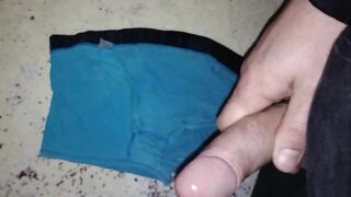 Cum on some male underwear. Wanking