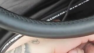 Step mom hand slip and stuck under step son pants touching dick and making him cum on steering wheel