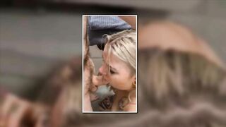 Hot danish tattooed girl gives blowjob