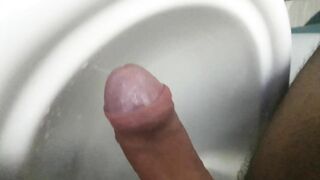 my big cock can't piss in the bidet because it's too big