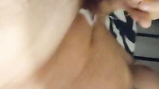 CUMMING so hard it goes on my FACE and NECK