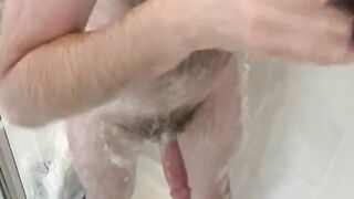 Hairy Dad Bod Shower Solo Jerk Off With Cum