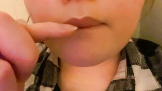 Baby girl teasing her daddy with her finger asmr