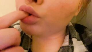 Baby girl teasing her daddy with her finger asmr