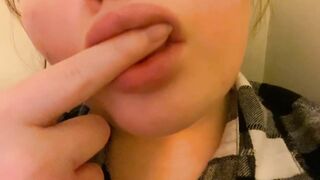 Baby girl teasing her daddy with her finger asmr