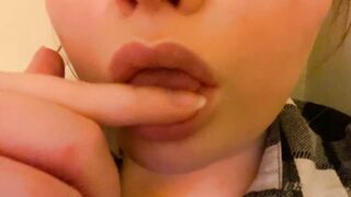 Baby girl teasing her daddy with her finger asmr