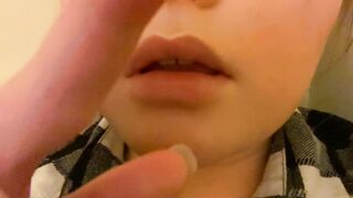 Baby girl teasing her daddy with her finger asmr