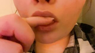 Baby girl teasing her daddy with her finger asmr