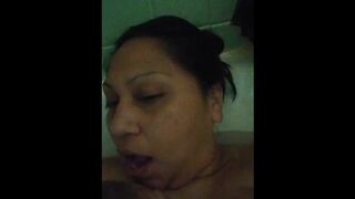 Sucking my Big Titts in the Bath