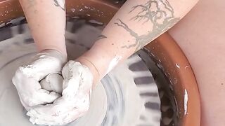 Throwing Pottery Braless