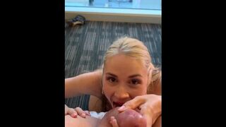 Blonde Escort Sucks my Dick in Hotel Room with Amazing View