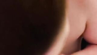 POV Red Lipstick Blowjob first Boy Girl Video Cum in Mouth Redhead MILF Yoga Pants