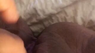 Quick orgasm from rubbing my clit piercing