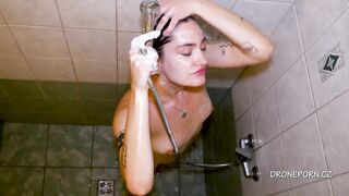 Paulina in the shower. Czech voyeur porn