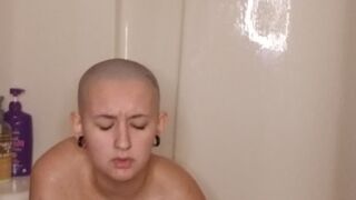 Riding Homemade Dildo in the Shower