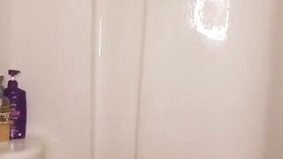 Riding Homemade Dildo in the Shower