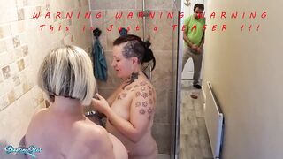 Pervy Landlord Spy Lesbian Spank Shower